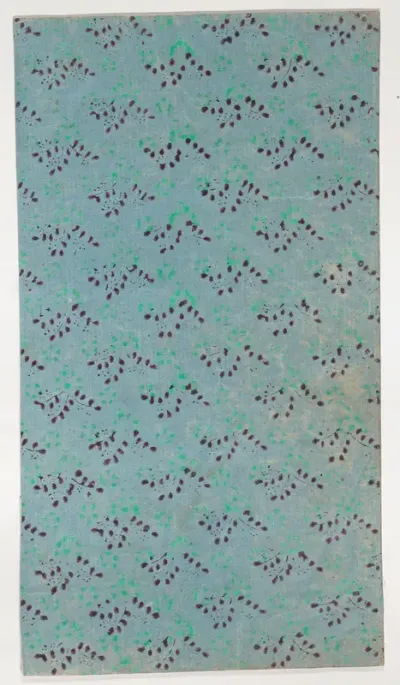 Sheet with overall pattern of green and brown leaves