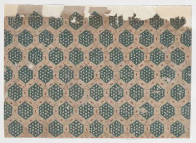 Sheet with overall pattern of hexagonal shapes