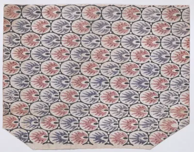 Sheet with overall pattern of pointed shapes within ovals