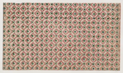 Sheet with overall pattern of squares and crosses