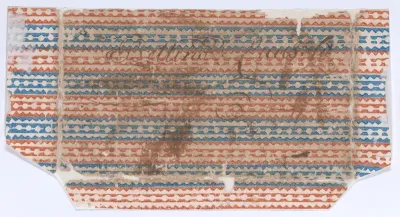 Sheet with overall red and blue geometric pattern