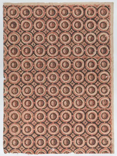 Sheet with overall red circular pattern