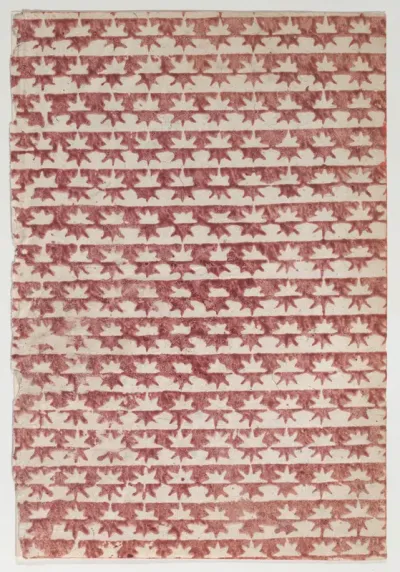Sheet with overall red star pattern