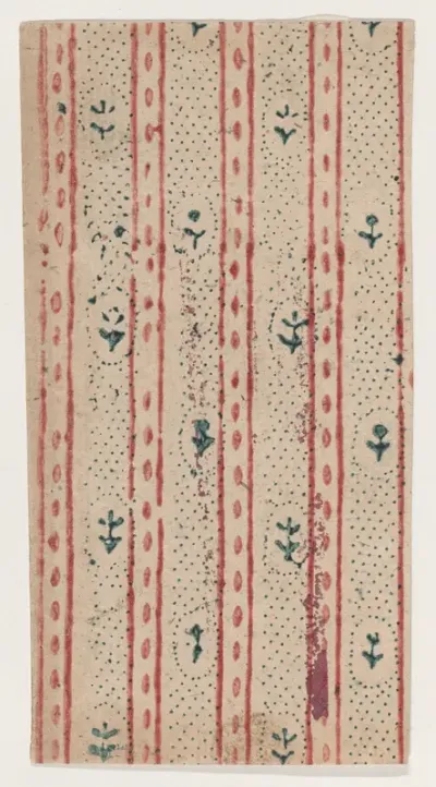Sheet with overall stripe and dot pattern