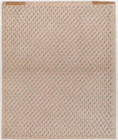 Sheet with overall striped and leaf pattern