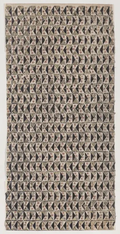 Sheet with pattern of triangles