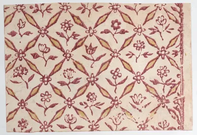 Sheet with red floral pattern