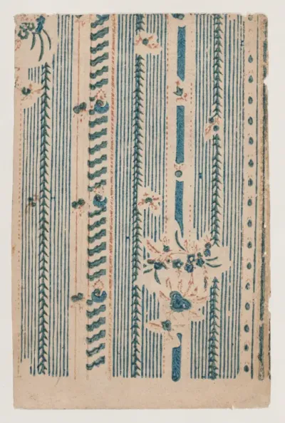 Sheet with striped and abstract pattern