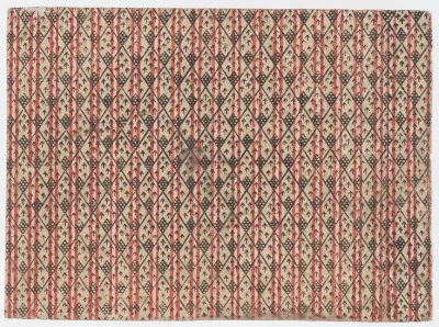 Sheet with striped background with diamond pattern and arrows