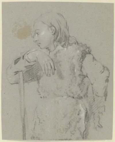 Shepherd Boy Leaning on a Staff