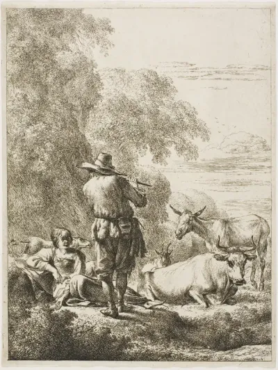 Shepherd Playing a Flute