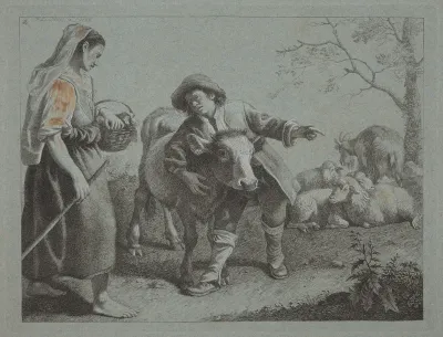 Shepherd Pointing Out the Direction to a Shepherdess