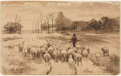 Shepherd with His Flock