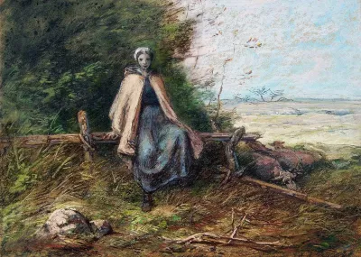 Shepherdess by Jean-François Millet
