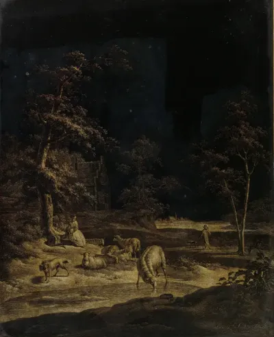 Shepherdess with Sheep