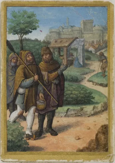 Shepherds on Their Way to the Nativity from a Book of Hours