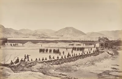 Sherpur. The Laager and Abatts, West Corner, Showing the Kotal and Hills