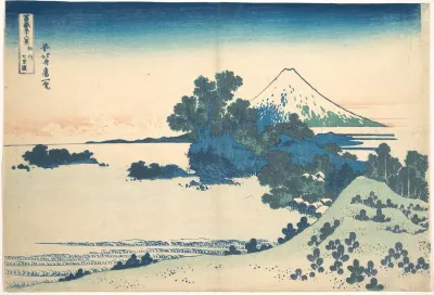 Shichirigahama Beach in Sagami Province, from the series 'Thirty six Views of Mount Fuji'