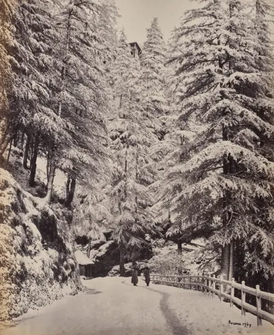 Shimla. View on the Mall in Winter