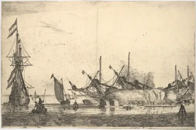 Ships Careened for Caulking the Hull