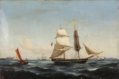 Ships off the coast of Kronborg, Elsinore.