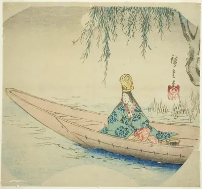 Shirabyoshi dancer in asazuma boat