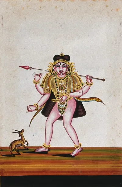 Shiva feeding a small gazelle