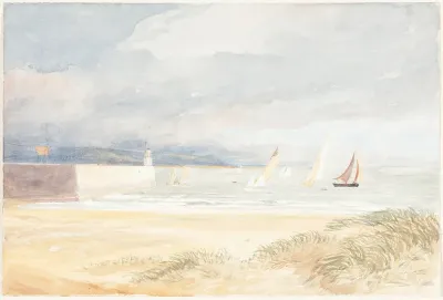Shore Scene with Sailboats (Portland, Dorset?)