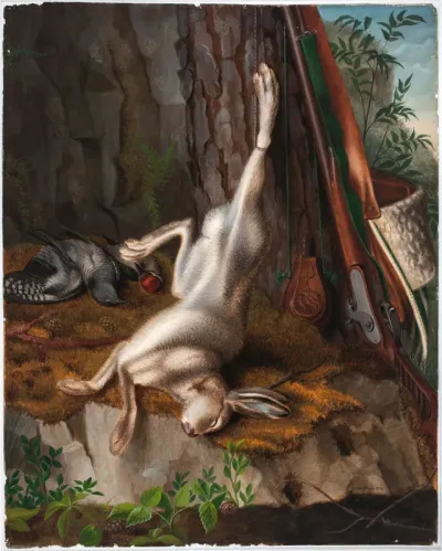 Shot Hare and Hunting Equipment