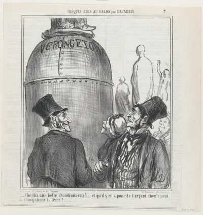 Shwell... this is what I call a shplendid job.... and for shust five chous per pound!..., from 'Sketches from the Salon,' published in Le Charivari, June 7, 1865