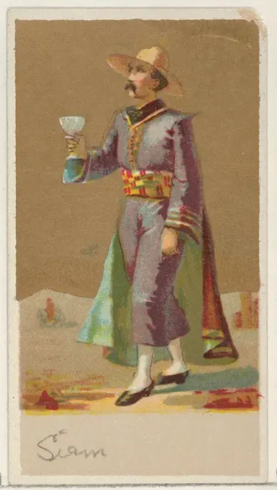 Siam, from the Natives in Costume series (N16), Teofani Issue, for Allen & Ginter Cigarettes Brands