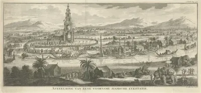 Siamese Riverscape with a Funeral Procession