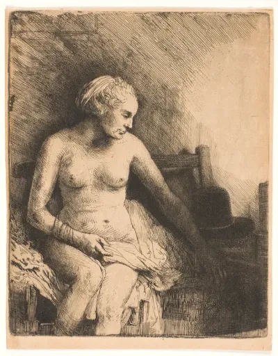 Siddende kvindelig model