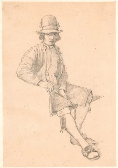 Siddende ung dalkarl