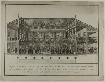 Side Elevation and Perspective of Grand Ballroom