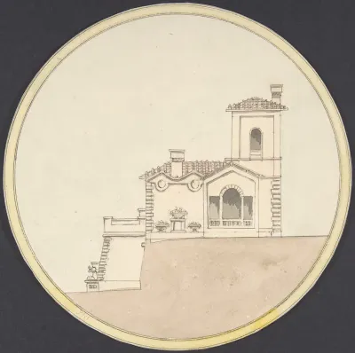 Side Elevation of an Italian Villa Style House