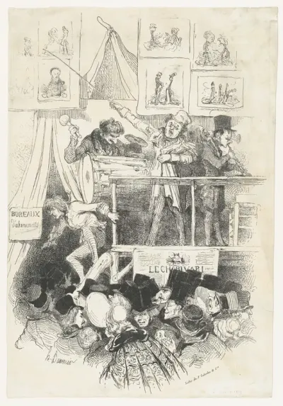 Sideshow of "Le charivari" (Parade du charivari)