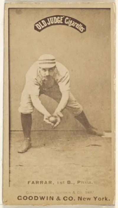 Sidney Douglas Farrar, 1st Base, Philadelphia, from the Old Judge series (N172) for Old Judge Cigarettes
