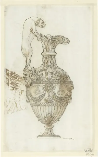 Siervaas met een leeuw