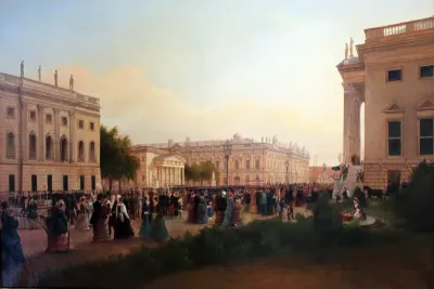Sight of the Opera Square with views of the New Guard and the Arsenal in Berlin
