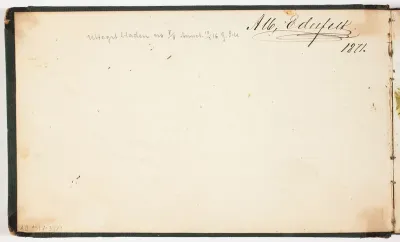 Signeeraus Alb, Edelfelt.  /  1871. ; Gustaf Strengellin merkintä: Uttagit bladen ns 7/8 Annot. 13/3 16 G.St-ll.