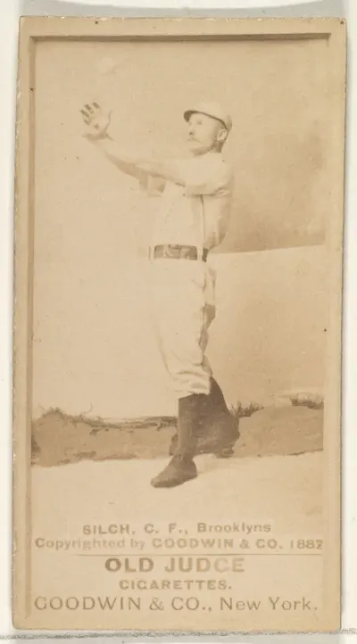 Silch, Center Field, Brooklyn Bridegrooms, from the Old Judge series (N172) for Old Judge Cigarettes