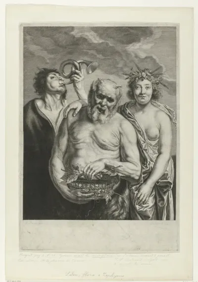 Silenus met Flora en Zephyrus