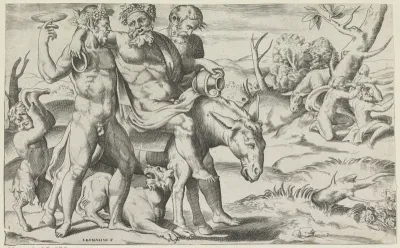 Silenus rijdend op een ezel