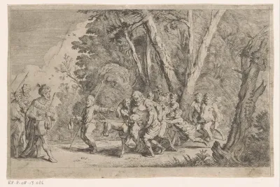 Silenus voor koning Midas gebracht
