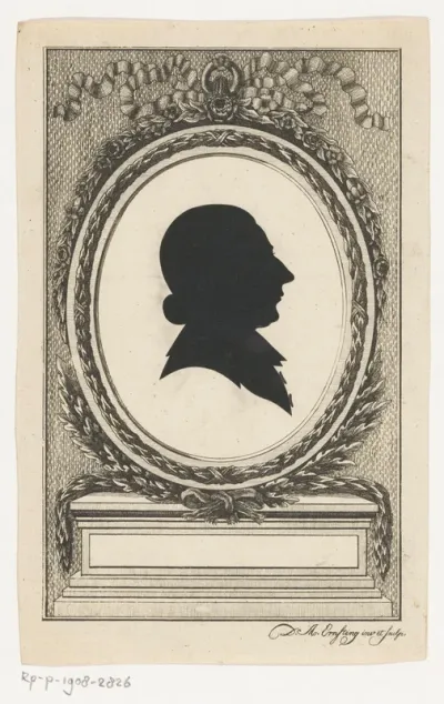 Silhouet portret van een onbekende man
