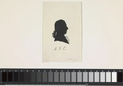 Silhouet van Adriaan Gillis Camper, naar rechts kijkend