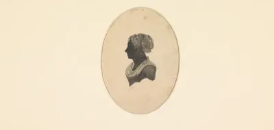 Silhouet van een dame naar links