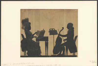 Silhouet van een musicerend paar