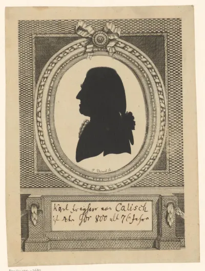 Silhouet van Karl Freyherr von Calisch op 76-jarige leeftijd